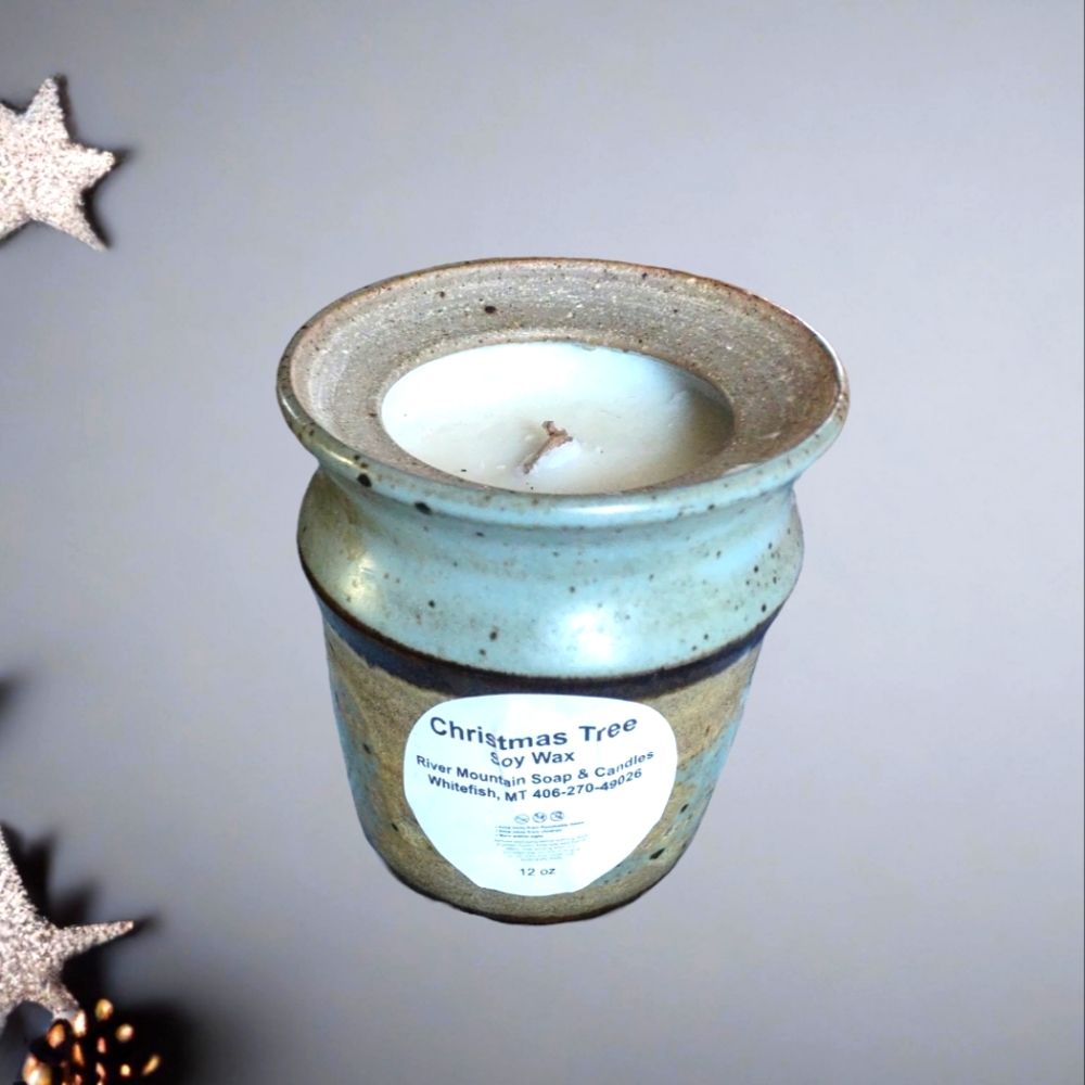 Christmas tree ceramic candle